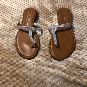 Gold Italian Shoemakers Sandals